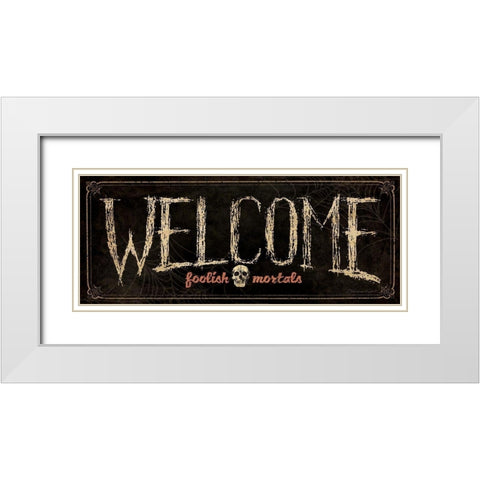 Welcome White Modern Wood Framed Art Print with Double Matting by Marrott, Stephanie