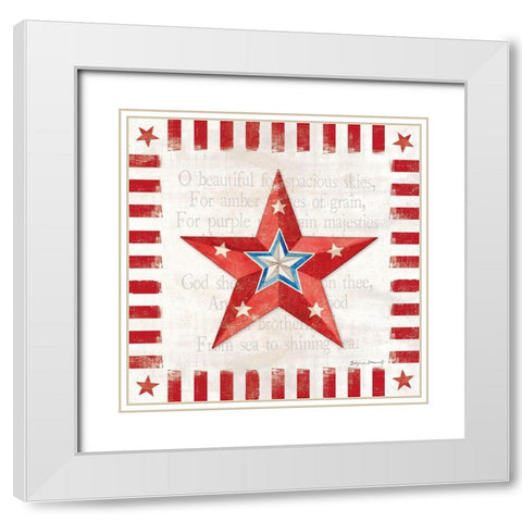 Freedon Star IV White Modern Wood Framed Art Print with Double Matting by Marrott, Stephanie