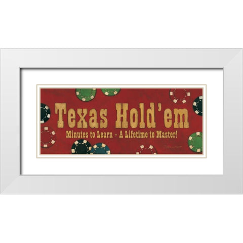 Texas Hold Em White Modern Wood Framed Art Print with Double Matting by Marrott, Stephanie