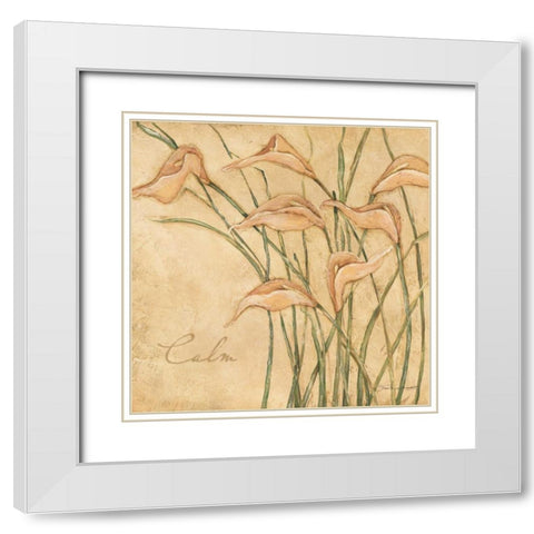 Calm White Modern Wood Framed Art Print with Double Matting by Marrott, Stephanie