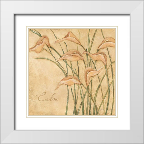 Calm White Modern Wood Framed Art Print with Double Matting by Marrott, Stephanie