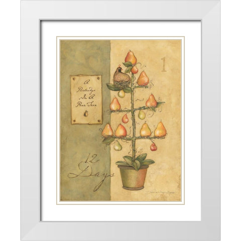 Pear Tree White Modern Wood Framed Art Print with Double Matting by Marrott, Stephanie