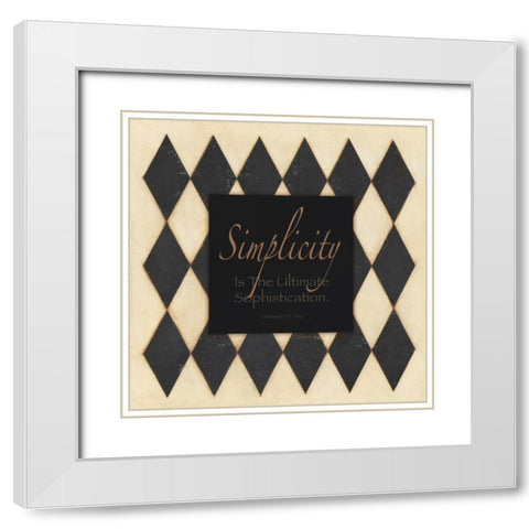 Simplicity White Modern Wood Framed Art Print with Double Matting by Marrott, Stephanie