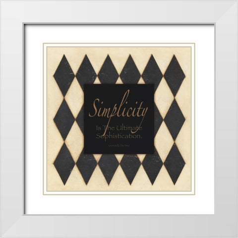 Simplicity White Modern Wood Framed Art Print with Double Matting by Marrott, Stephanie