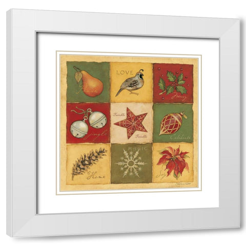 Christmas 9 Patch White Modern Wood Framed Art Print with Double Matting by Marrott, Stephanie