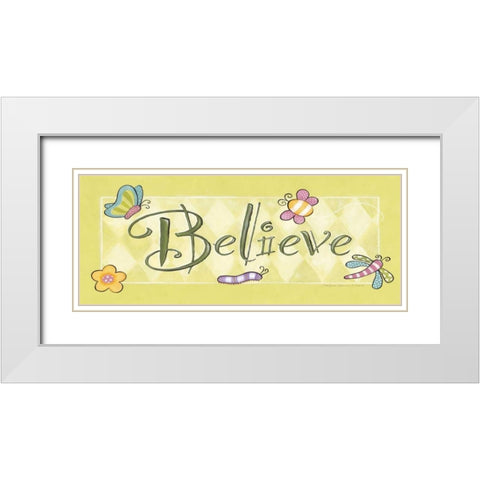 Believe White Modern Wood Framed Art Print with Double Matting by Marrott, Stephanie