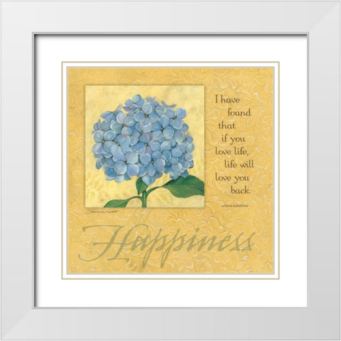 Happiness-Hydrangea White Modern Wood Framed Art Print with Double Matting by Marrott, Stephanie