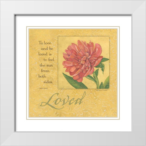 Loved-Peony White Modern Wood Framed Art Print with Double Matting by Marrott, Stephanie