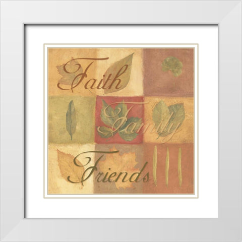 Faith Family Friends White Modern Wood Framed Art Print with Double Matting by Marrott, Stephanie