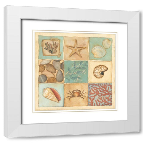 Coastal Collage I White Modern Wood Framed Art Print with Double Matting by Marrott, Stephanie