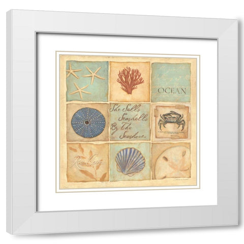 Coastal Collage II White Modern Wood Framed Art Print with Double Matting by Marrott, Stephanie