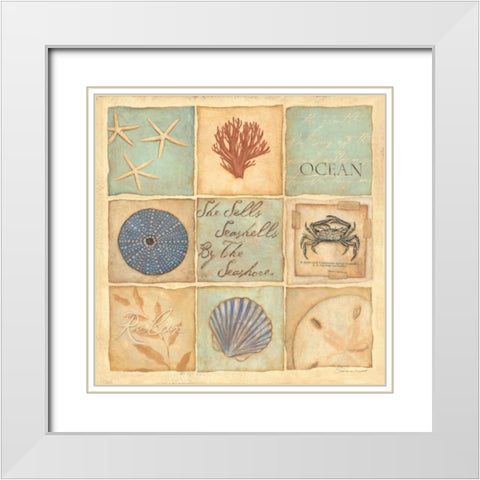 Coastal Collage II White Modern Wood Framed Art Print with Double Matting by Marrott, Stephanie