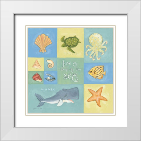 Love as Deep as the Sea White Modern Wood Framed Art Print with Double Matting by Marrott, Stephanie
