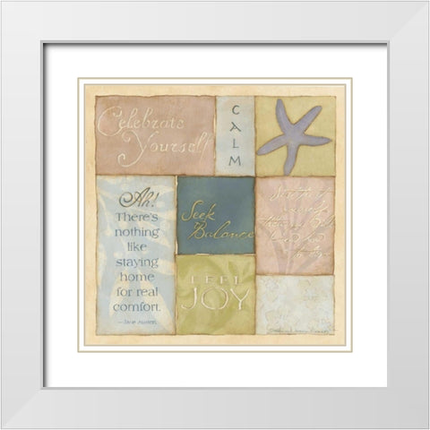 Celebrate Yourself White Modern Wood Framed Art Print with Double Matting by Marrott, Stephanie
