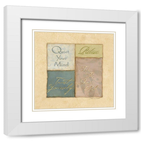 Relax White Modern Wood Framed Art Print with Double Matting by Marrott, Stephanie