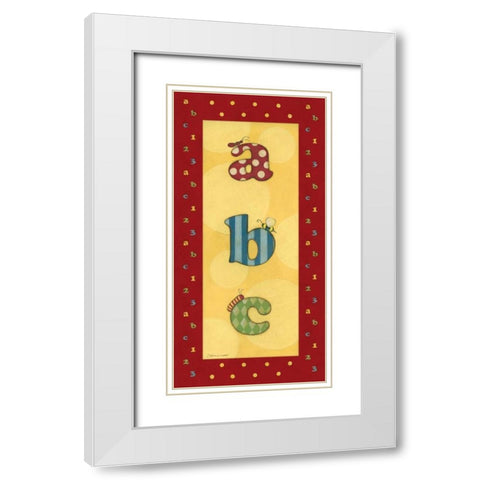 Juvenile ABC White Modern Wood Framed Art Print with Double Matting by Marrott, Stephanie