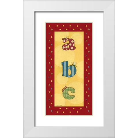 Juvenile ABC White Modern Wood Framed Art Print with Double Matting by Marrott, Stephanie