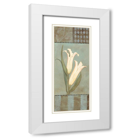 Lily White Modern Wood Framed Art Print with Double Matting by Marrott, Stephanie