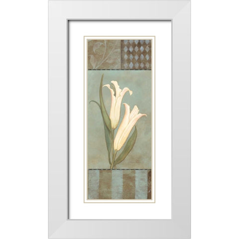 Lily White Modern Wood Framed Art Print with Double Matting by Marrott, Stephanie