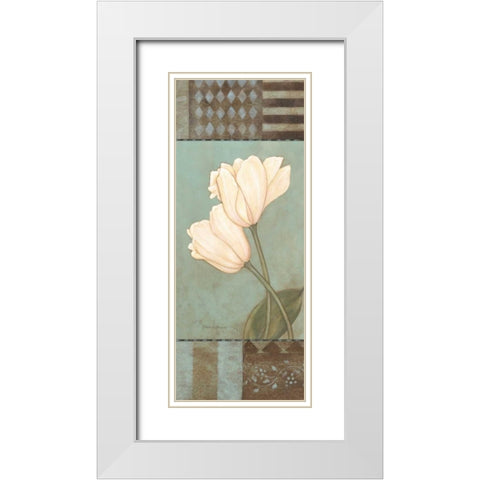Tulip White Modern Wood Framed Art Print with Double Matting by Marrott, Stephanie