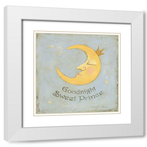 Goodnight Sweet Prince White Modern Wood Framed Art Print with Double Matting by Marrott, Stephanie