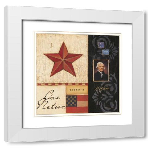 One Nation White Modern Wood Framed Art Print with Double Matting by Marrott, Stephanie
