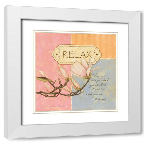 Relax White Modern Wood Framed Art Print with Double Matting by Marrott, Stephanie