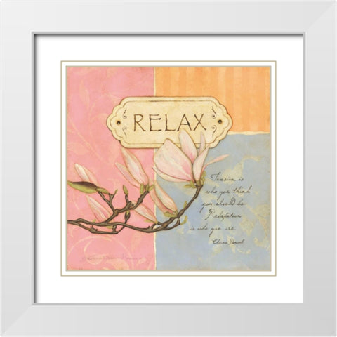 Relax White Modern Wood Framed Art Print with Double Matting by Marrott, Stephanie