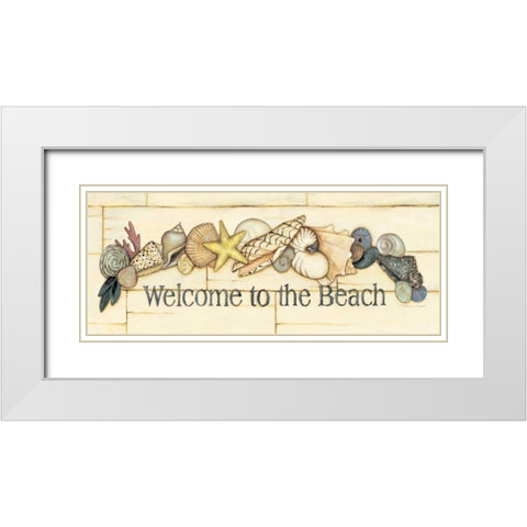 Welcome to the Beach White Modern Wood Framed Art Print with Double Matting by Marrott, Stephanie