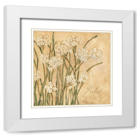 Relax White Modern Wood Framed Art Print with Double Matting by Marrott, Stephanie