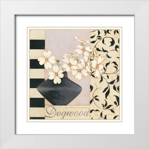Dogwood White Modern Wood Framed Art Print with Double Matting by Marrott, Stephanie