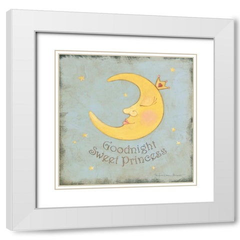Goodnight Sweet Prince White Modern Wood Framed Art Print with Double Matting by Marrott, Stephanie