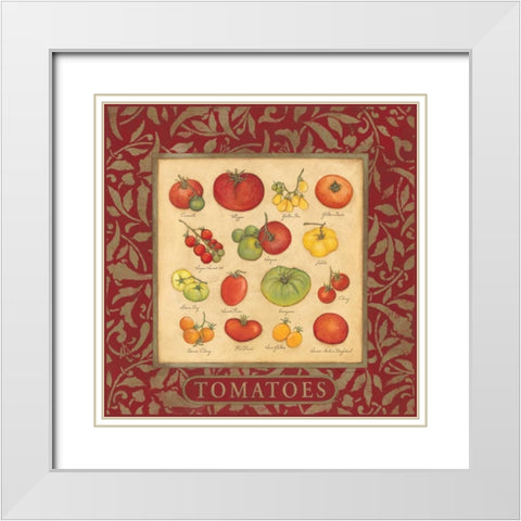 Tomatoes White Modern Wood Framed Art Print with Double Matting by Marrott, Stephanie