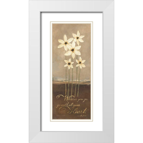 Heart White Modern Wood Framed Art Print with Double Matting by Marrott, Stephanie