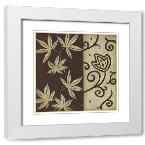 Brown Leaf IIII White Modern Wood Framed Art Print with Double Matting by Marrott, Stephanie