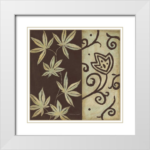 Brown Leaf IIII White Modern Wood Framed Art Print with Double Matting by Marrott, Stephanie