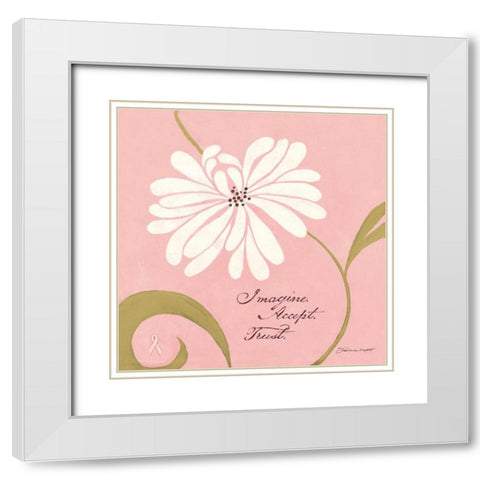 Imagine Accept Trust White Modern Wood Framed Art Print with Double Matting by Marrott, Stephanie