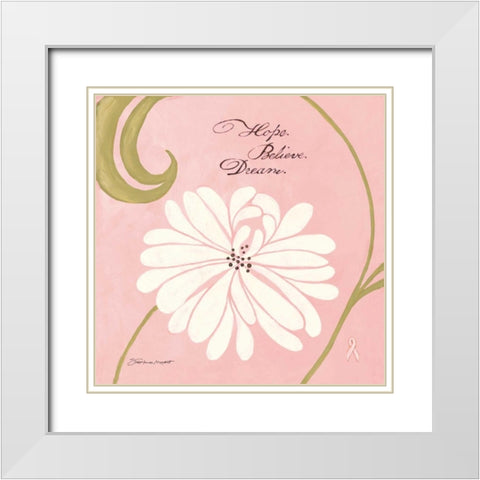 Hope Believe Dream White Modern Wood Framed Art Print with Double Matting by Marrott, Stephanie