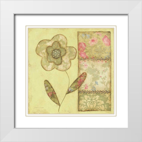 Poppy White Modern Wood Framed Art Print with Double Matting by Marrott, Stephanie