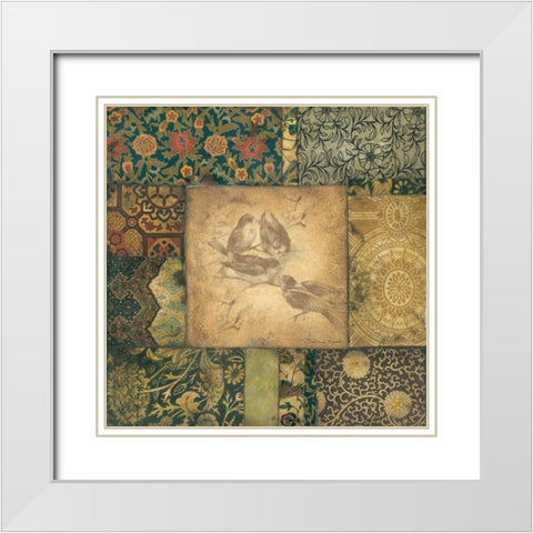 Avian Tapestry II White Modern Wood Framed Art Print with Double Matting by Marrott, Stephanie