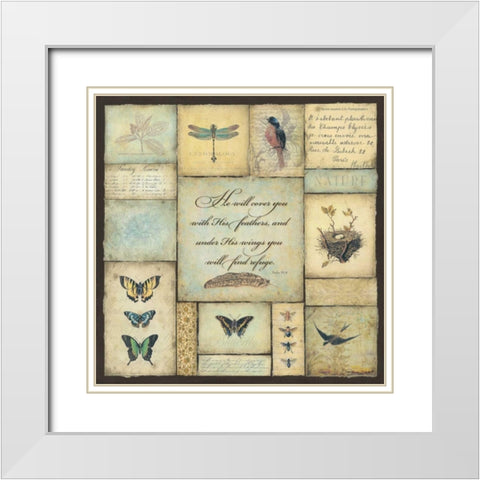 He Will Cover You White Modern Wood Framed Art Print with Double Matting by Marrott, Stephanie