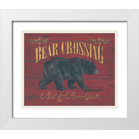Bear Crossing White Modern Wood Framed Art Print with Double Matting by Marrott, Stephanie
