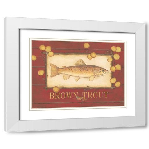 Brown Trout White Modern Wood Framed Art Print with Double Matting by Marrott, Stephanie