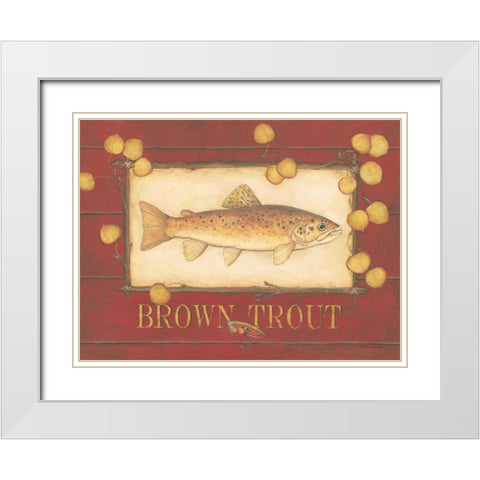 Brown Trout White Modern Wood Framed Art Print with Double Matting by Marrott, Stephanie