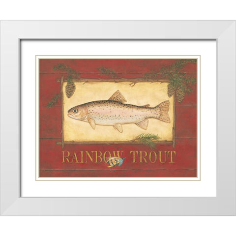 Rainbow Trout White Modern Wood Framed Art Print with Double Matting by Marrott, Stephanie
