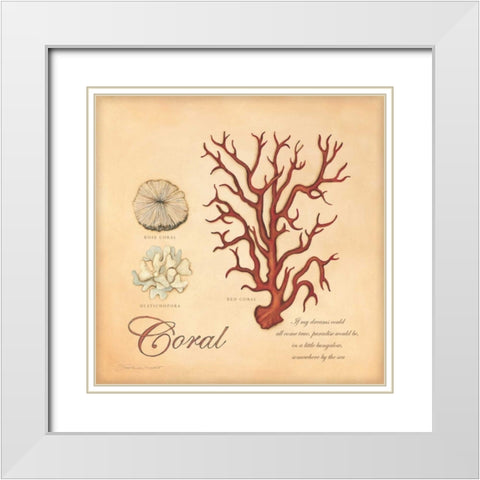 Coral White Modern Wood Framed Art Print with Double Matting by Marrott, Stephanie