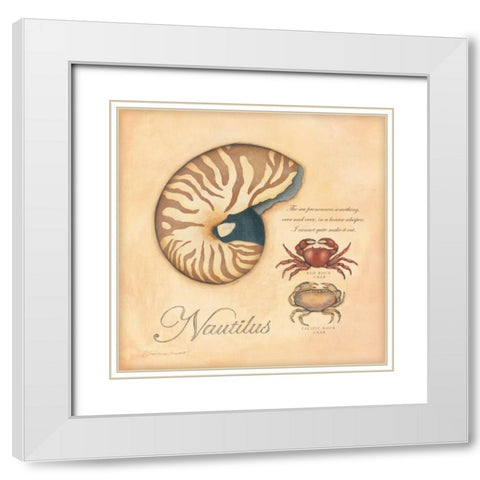 Nautilus White Modern Wood Framed Art Print with Double Matting by Marrott, Stephanie