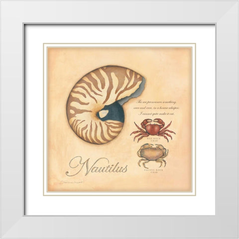 Nautilus White Modern Wood Framed Art Print with Double Matting by Marrott, Stephanie
