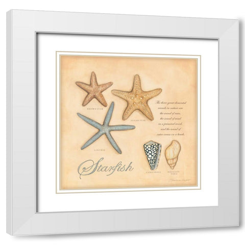 Starfish White Modern Wood Framed Art Print with Double Matting by Marrott, Stephanie