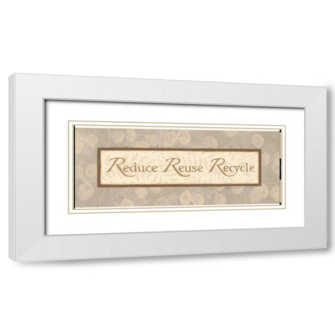 Reduce Reuse Recycle White Modern Wood Framed Art Print with Double Matting by Marrott, Stephanie